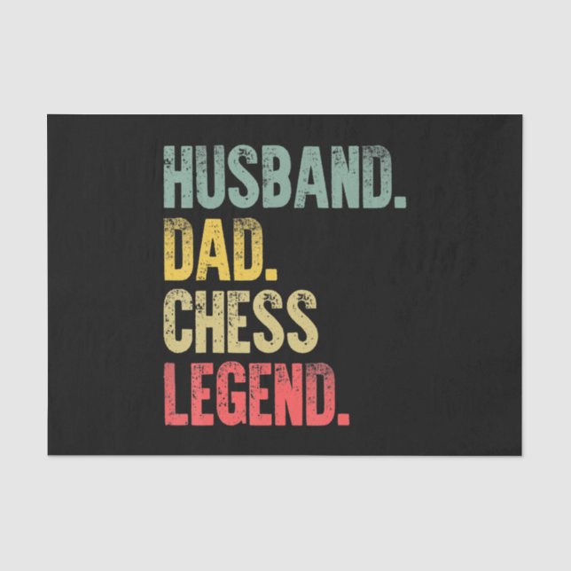 Papel De Seda Mens Funny Gige Husband Dad Chess Legend (Anverso)