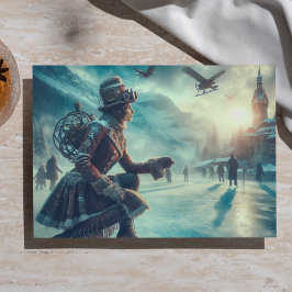 Papel De Seda Mensajero de Fantasía Steampunk de Invierno Decoup