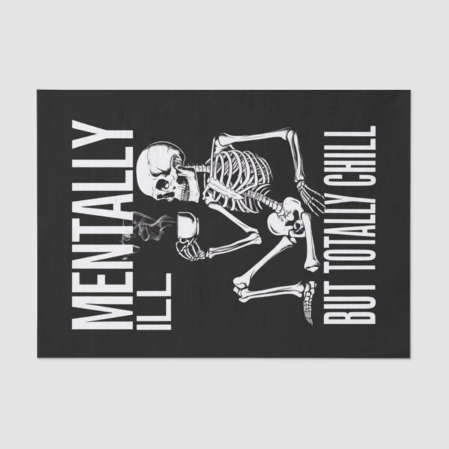 Papel De Seda Mentalmente Enfermo Pero Totalmente Chill Hallowee (Anverso)