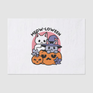 Papel De Seda Meow-Loween - Diseño de felinos Halloween