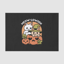 Papel De Seda Meow-Loween - Diseño festivo de gatos de Halloween
