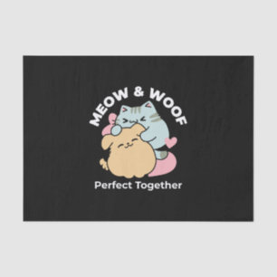 Papel De Seda Meow & Woof Perfect Together: Gato y perro delicio