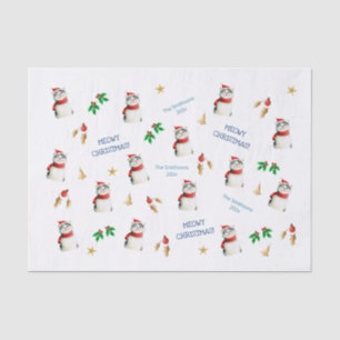Papel De Seda Meowy Cat Cute Navidades Personalizados