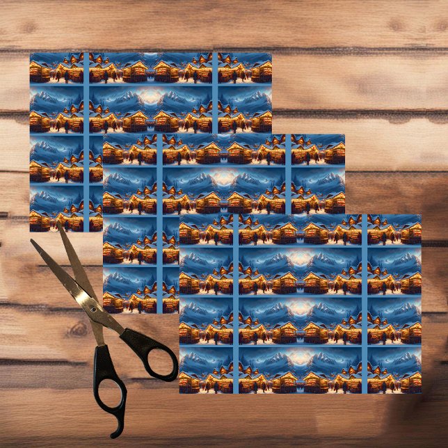 Papel De Seda Mercado de navidades en las montañas - personaliza (Subido por el creador)