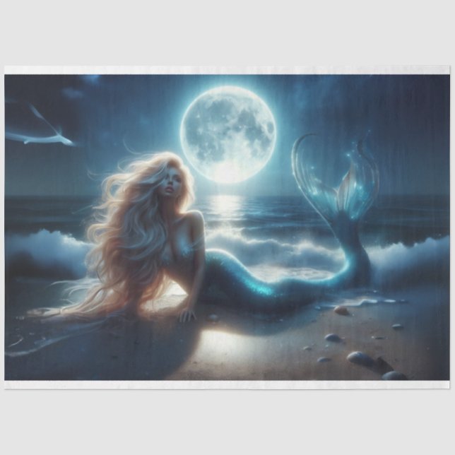 Papel De Seda Mermaid Beach Moonlight Tissue Paper (Anverso)