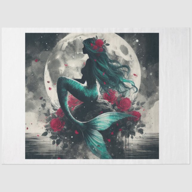 Papel De Seda Mermaid Moon Rosa (Anverso)