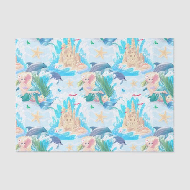 Papel De Seda Mermaids Y Castillos De Arena (Anverso)