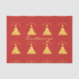 Papel De Seda Merry Christmas Golden Tree Thunder_Cove