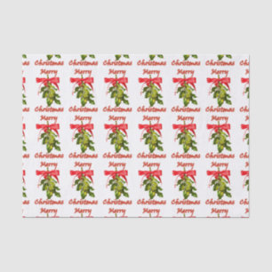 Papel De Seda Merry Christmas mistletoe