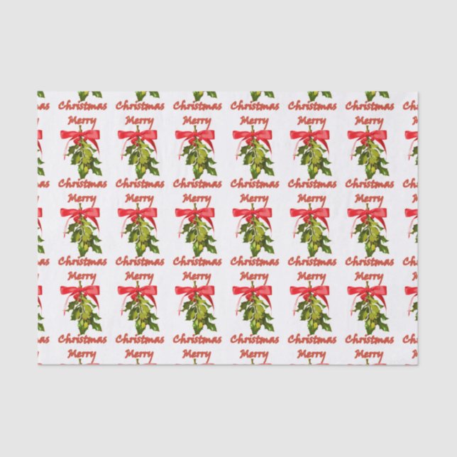 Papel De Seda Merry Christmas mistletoe (Anverso)