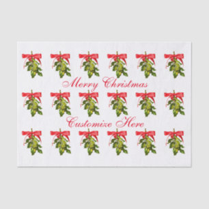 Papel De Seda Merry Christmas mistletoe Tissue Paper
