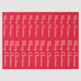 Papel De Seda Merry Christmas Red