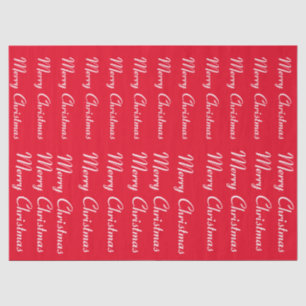 Papel De Seda Merry Christmas Red