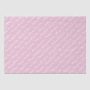 Papel De Seda Merry Christmas Script Baby Pink
