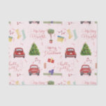 Papel De Seda Merry Christmas Script Holiday Tree Pattern WR<br><div class="desc">Patrón de coche de árbol navideño navideño</div>