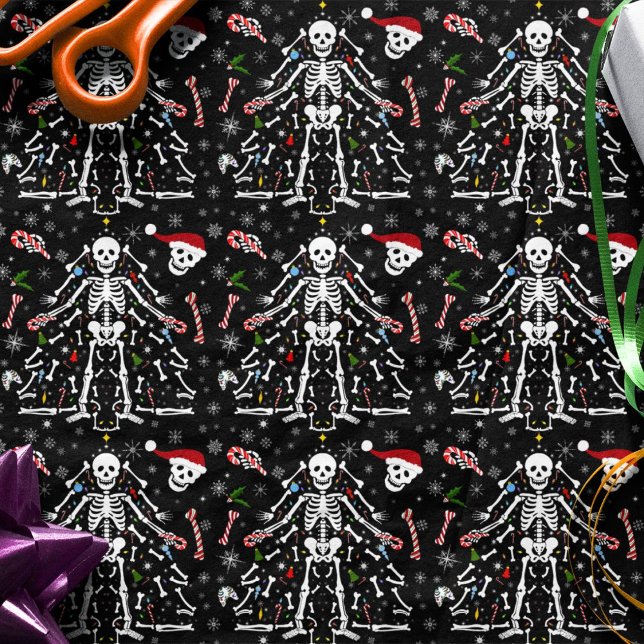 Papel De Seda Merry Christmas Tree Skeleton Pattern (Subido por el creador)