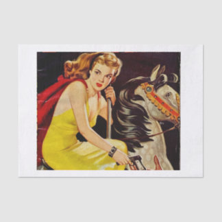 Papel De Seda Merry Go Round Chica & Horse