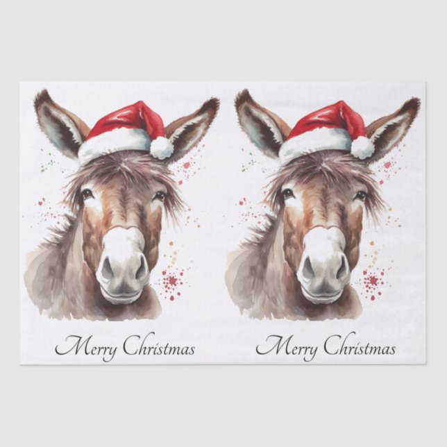 Papel De Seda Merry Little Navidades Donkey, personalizado (Anverso)