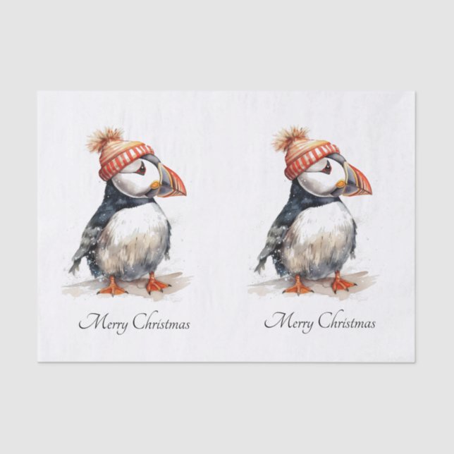 Papel De Seda Merry Puffin, personalizado (Anverso)