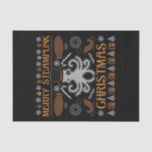 Papel De Seda Merry Steampunk Navidades Octopus Top Hat Gears
