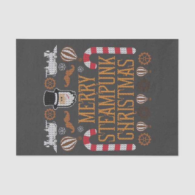 Papel De Seda Merry Steampunk Navidades Ugly Xmas (Anverso)