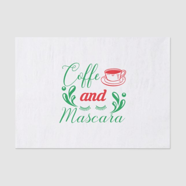 Papel De Seda Merry Xmas Coffee And Mascara (Anverso)