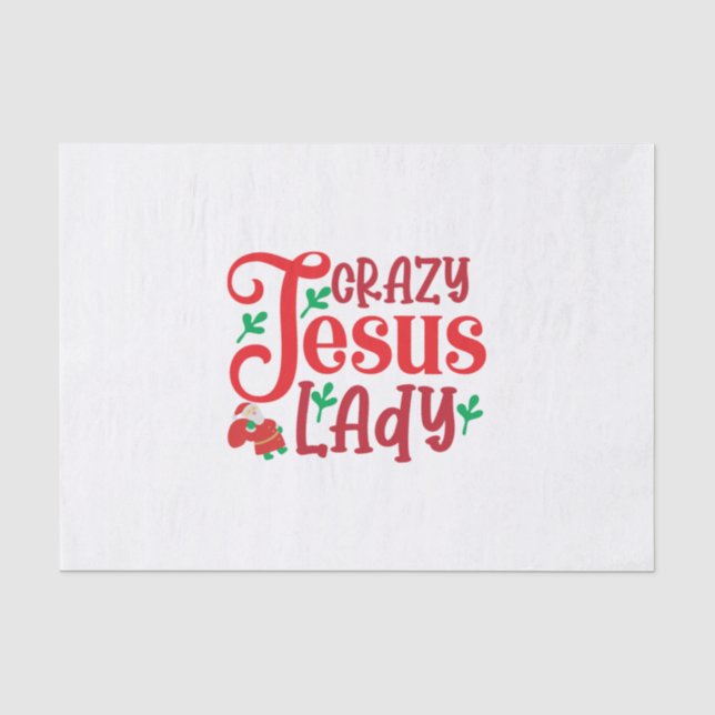 Papel De Seda Merry Xmas Crazy Jesus Lady (Anverso)