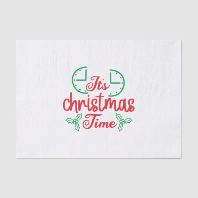 Papel De Seda Merry Xmas It Is Christmas Time (Anverso)