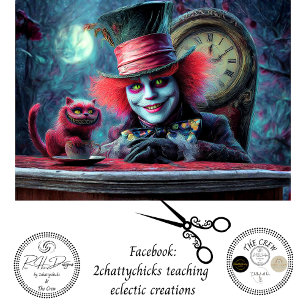 Papel De Seda Mesa de té caprichosa con decoupage Personaje Gato