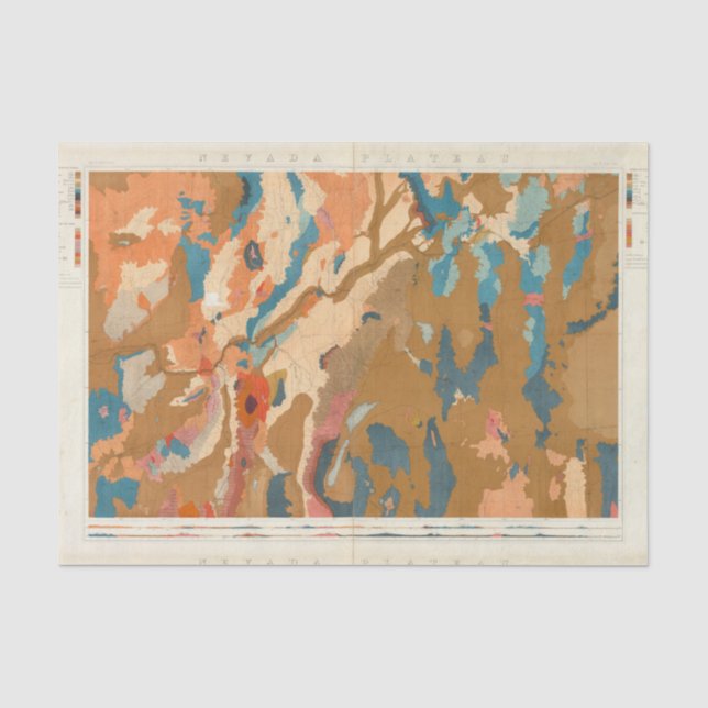 Papel De Seda Meseta de Nevada geológica (Anverso)