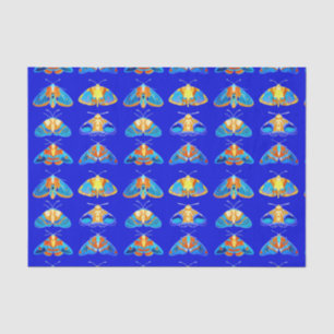 Papel De Seda Metas en azul oscuro, Naranja y turquesa