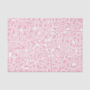 Papel De Seda Metropolis - Blanco sobre rosa pálido
