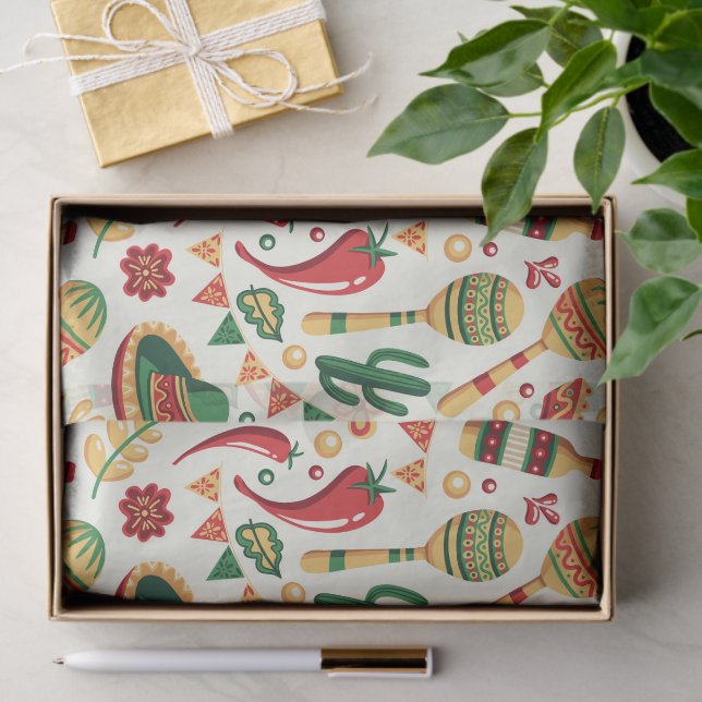 Papel De Seda Mexican Cinco De Mayo Pattern  (Regalo )