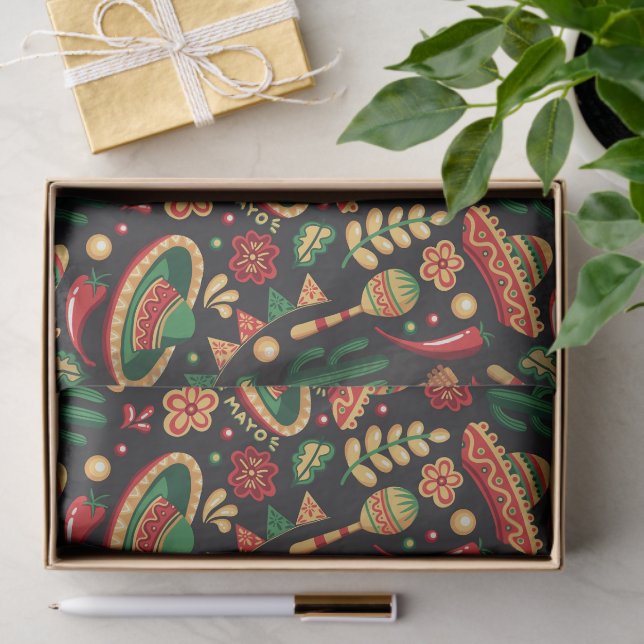 Papel De Seda Mexican Cinco De Mayo Pattern  (Regalo )