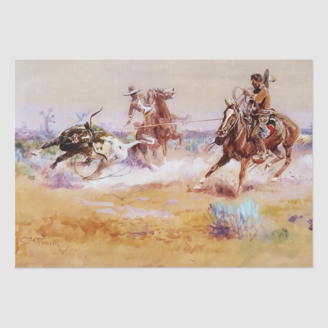 Papel De Seda México - Arte Occidental de Charles M Russell (Anverso)
