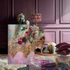 Papel De Seda Mezcla de Collage de Lujo Medios Encaje y Floral V