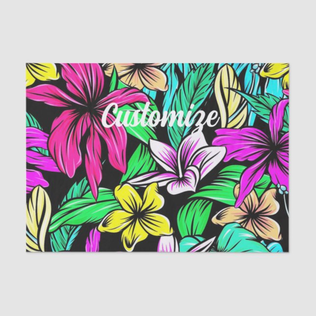 Papel De Seda Mezcla de Flores Tropicales Thunder_Cove (Anverso)