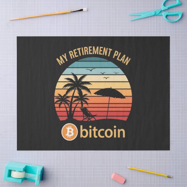 Papel De Seda Mi Plan de Jubilación Bitcoin Playa Atardecer (Artesanía)