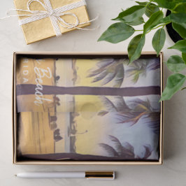 Papel De Seda Miami Beach Florida Vintage Watercolor Art