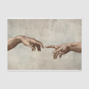 Papel De Seda Michaelangelo manos creación adam dios