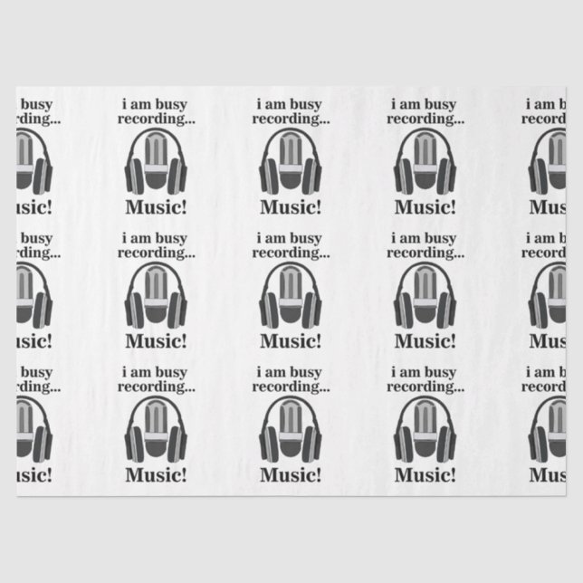 Papel De Seda Micrófono Auricular Grabación Música (Anverso)