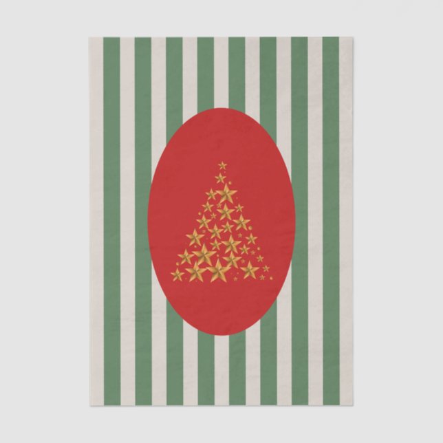 Papel De Seda Mid century christmas tree with Golden star (Anverso)