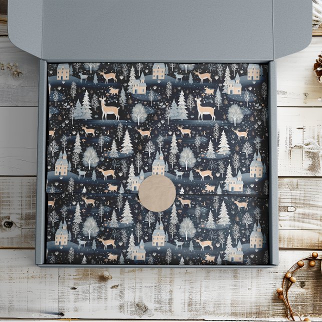 Papel De Seda Midnight Blue Snowley Village (Subido por el creador)