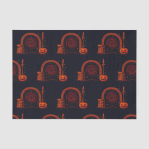 Papel De Seda Midnight Hearth Medieval-Naranja y negro