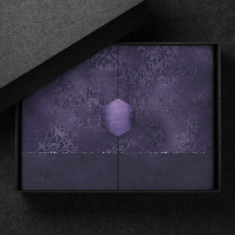 Papel De Seda Midnight Indigo Romance | Damasco satinado