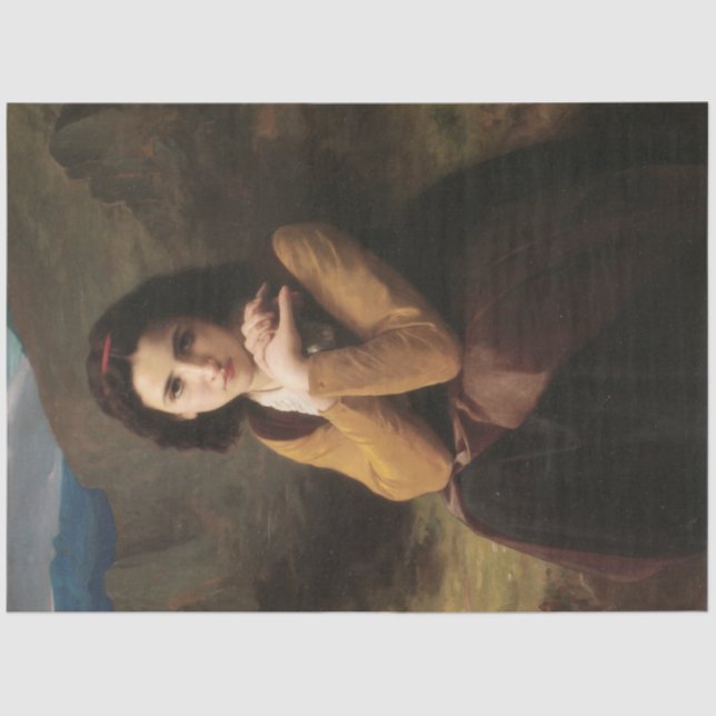 Papel De Seda Mignon (Chica joven dulce francés) (de Bouguereau) (Anverso)