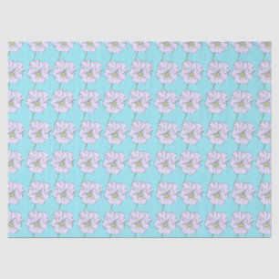 Papel De Seda Mikitiez azul diminuto patrón de flor blanca