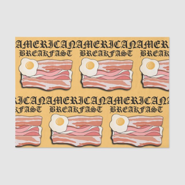 Papel De Seda Mikitiez desayuno americano beicon huevo july picn (Anverso)