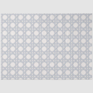Papel De Seda Mimbre de caña azul gris sobre crema
