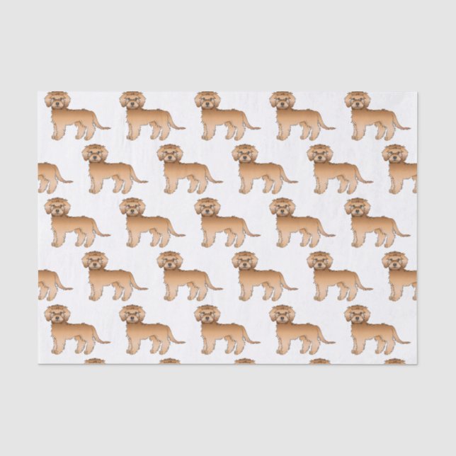 Papel De Seda Mini Goldendoodle albaricoque Patrón de perro de d (Anverso)